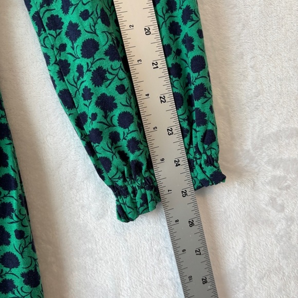 Boden green blue flower Evelyn Midi Dress 10 Long - Picture 4 of 11